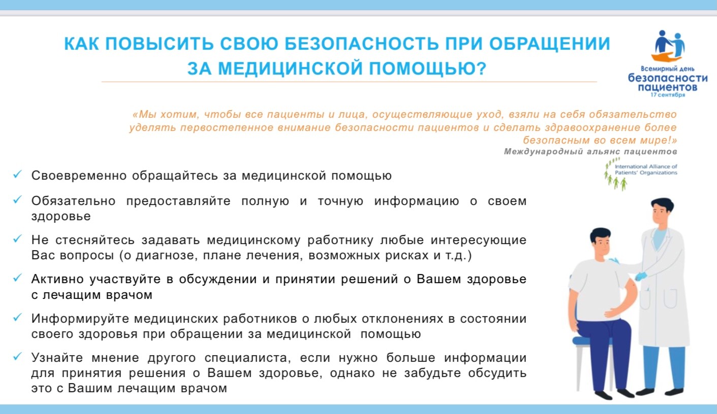 Неделя безопасности пациента и популяризации Центров здоровья 